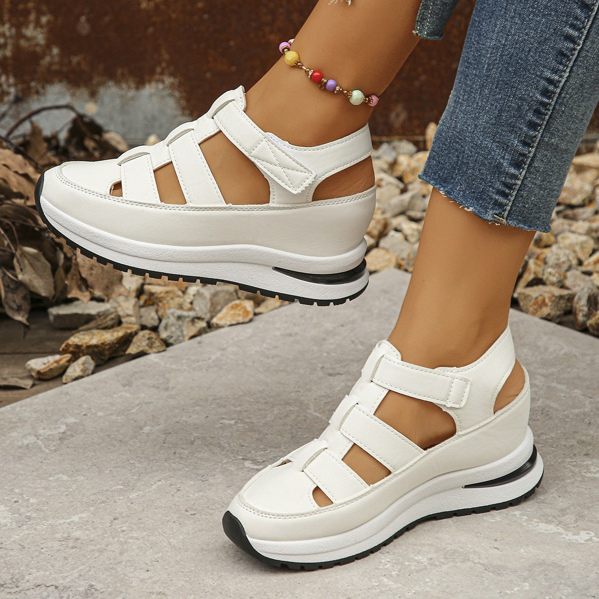 New summer women's hollow breathable flat sandals